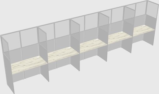Shared rectangular cubicle