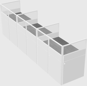 Shared rectangular cubicle