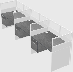 Shared rectangular cubicle