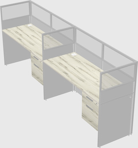 Shared rectangular cubicle