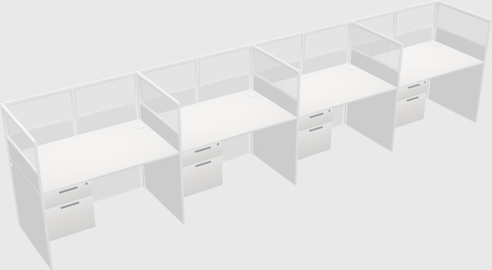Shared rectangular cubicle