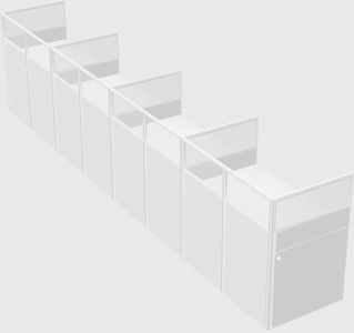 Shared rectangular cubicle