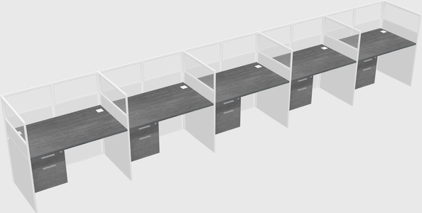 Shared rectangular cubicle