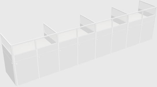 Shared rectangular cubicle