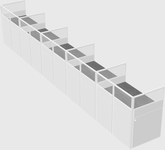 Shared rectangular cubicle