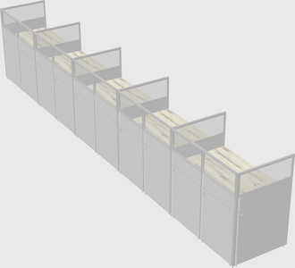Shared rectangular cubicle