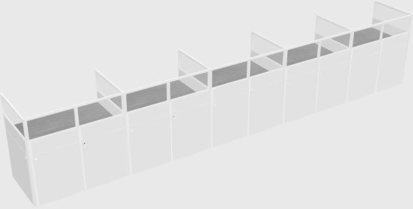 Shared rectangular cubicle