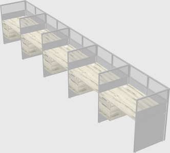 Shared rectangular cubicle