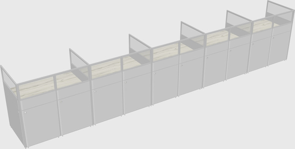 Shared rectangular cubicle