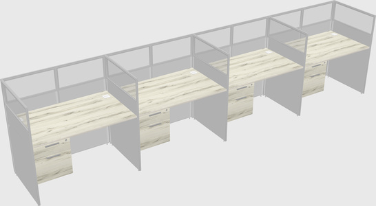 Shared rectangular cubicle