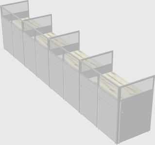 Shared rectangular cubicle