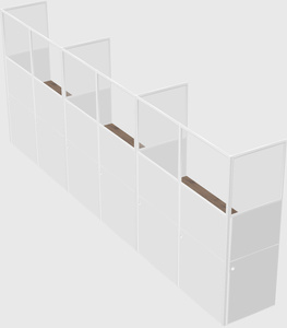 Shared rectangular cubicle