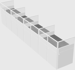Shared rectangular cubicle