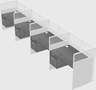 Shared rectangular cubicle