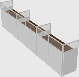 Shared rectangular cubicle