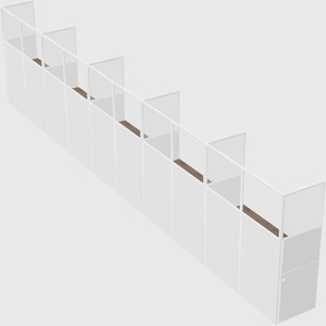 Shared rectangular cubicle