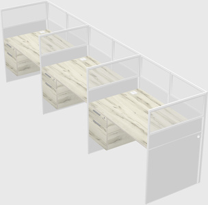 Shared rectangular cubicle