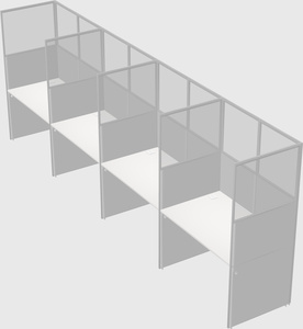 Shared rectangular cubicle