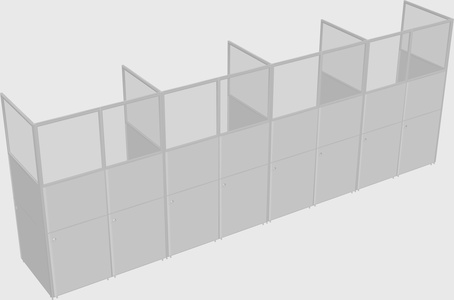 Shared rectangular cubicle