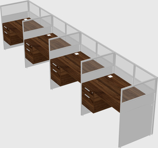 Shared rectangular cubicle