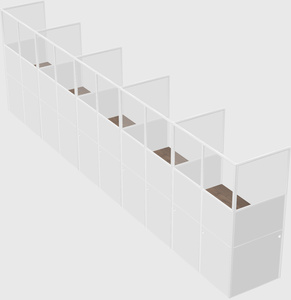 Shared rectangular cubicle