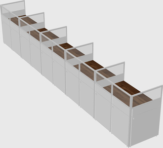 Shared rectangular cubicle