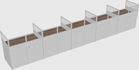 Shared rectangular cubicle