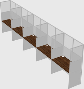 Shared rectangular cubicle