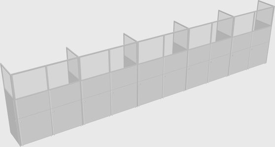 Shared rectangular cubicle