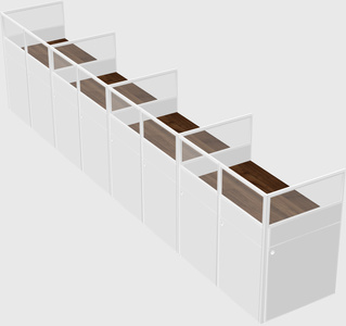 Shared rectangular cubicle