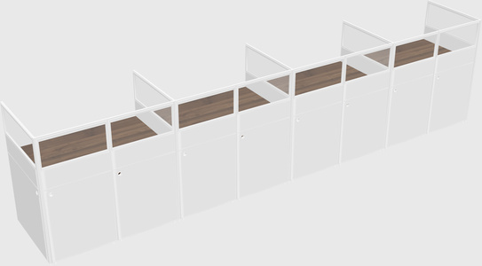 Shared rectangular cubicle