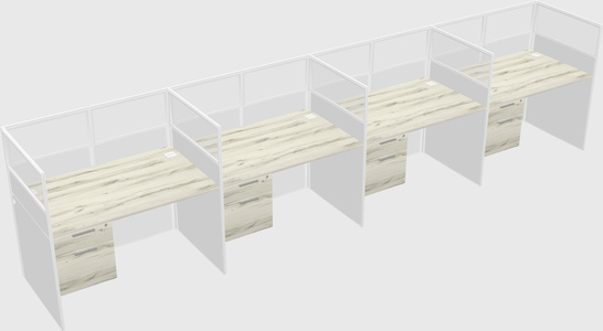 Shared rectangular cubicle
