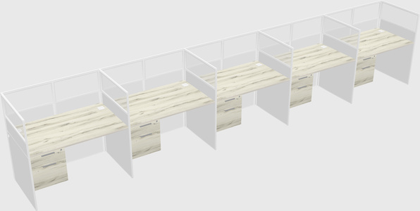Shared rectangular cubicle
