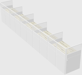 Shared rectangular cubicle