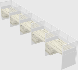 Shared rectangular cubicle