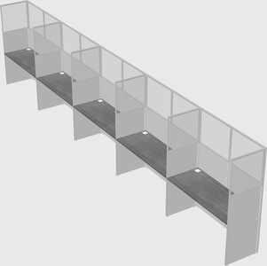 Shared rectangular cubicle