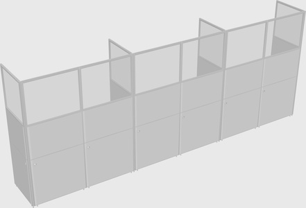 Shared rectangular cubicle