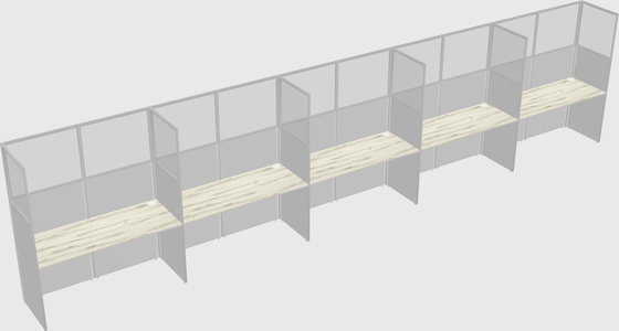 Shared rectangular cubicle