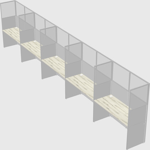 Shared rectangular cubicle