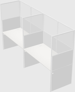 Shared rectangular cubicle