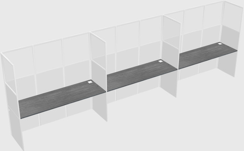 Shared rectangular cubicle
