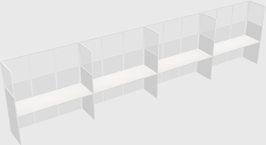 Shared rectangular cubicle