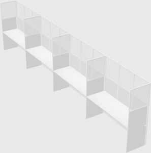 Shared rectangular cubicle