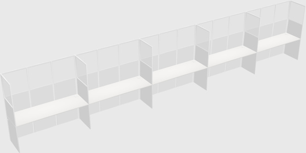 Shared rectangular cubicle
