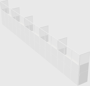 Shared rectangular cubicle