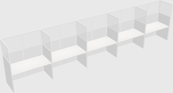 Shared rectangular cubicle