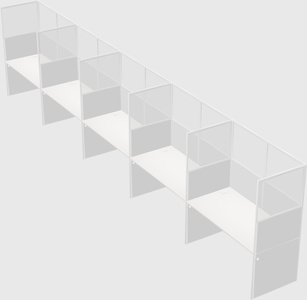 Shared rectangular cubicle