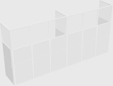 Shared rectangular cubicle