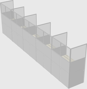 Shared rectangular cubicle
