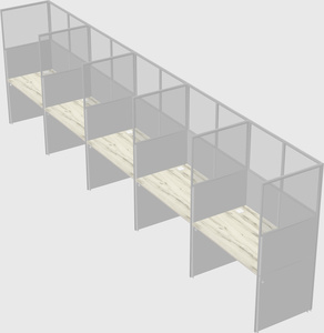 Shared rectangular cubicle